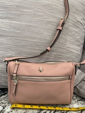 kate spade Blush Pink Pebbled Leather Crossbody with Gold Accents